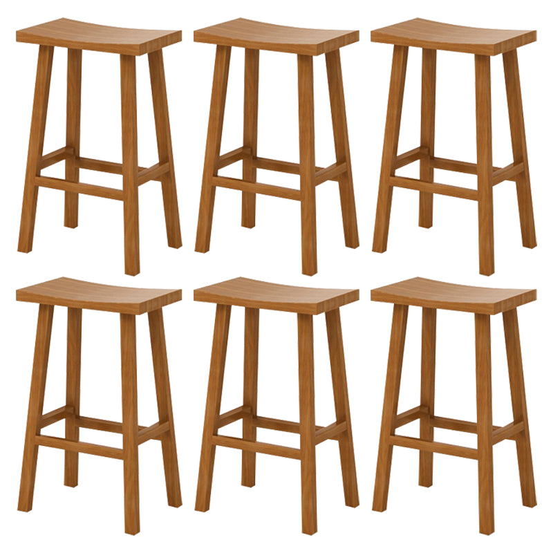 Coffee Shop Simple Wood Barstool Indoor Wood 4 Legs Bar Stool with Pedal