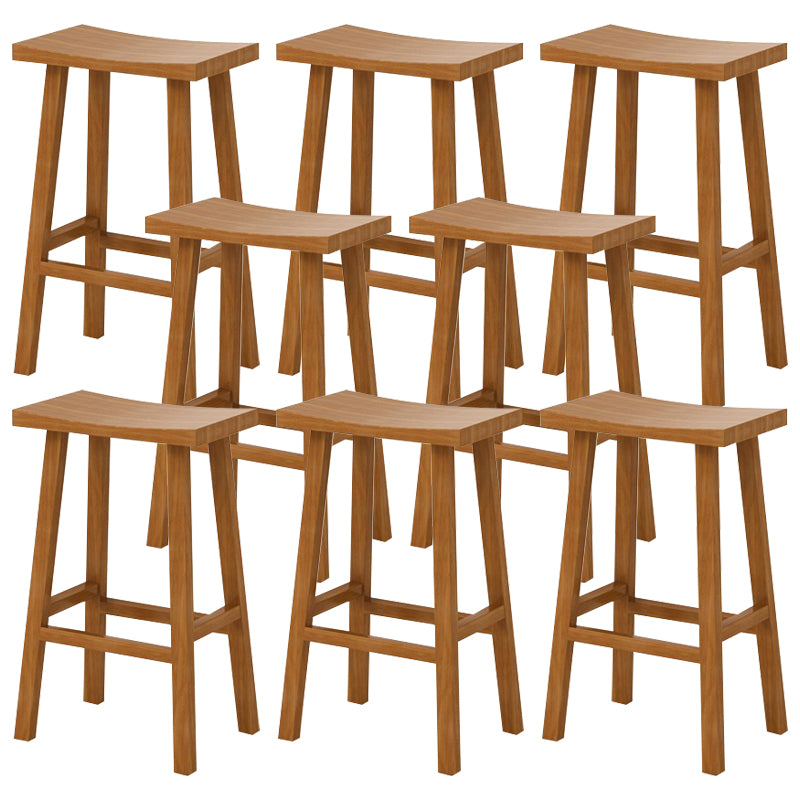 Coffee Shop Simple Wood Barstool Indoor Wood 4 Legs Bar Stool with Pedal