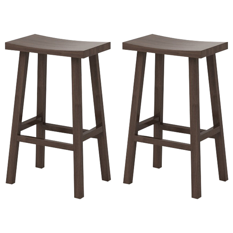 Coffee Shop Simple Wood Barstool Indoor Wood 4 Legs Bar Stool with Pedal