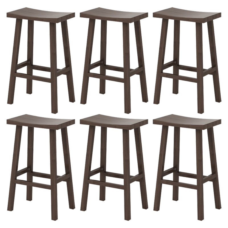 Coffee Shop Simple Wood Barstool Indoor Wood 4 Legs Bar Stool with Pedal