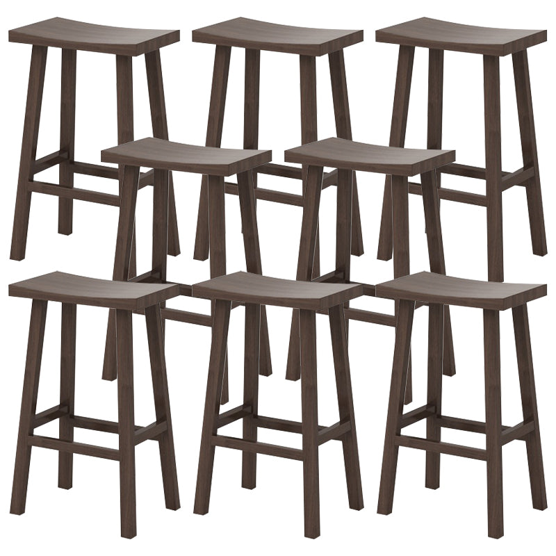 Coffee Shop Simple Wood Barstool Indoor Wood 4 Legs Bar Stool with Pedal