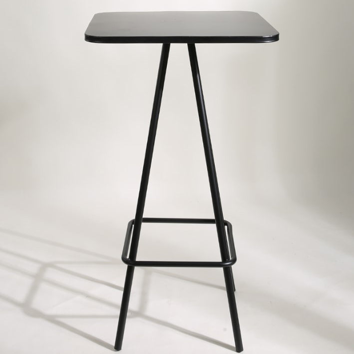 Industrial Square Bar Table Set 1/2 Pieces Pub Table with Iron Pedestal
