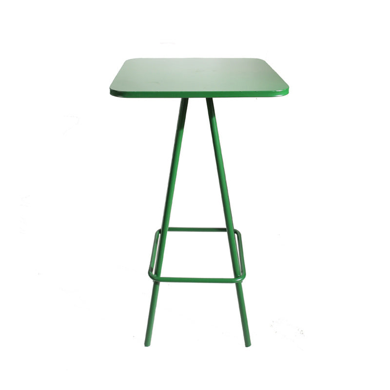 Industrial Square Bar Table Set 1/2 Pieces Pub Table with Iron Pedestal
