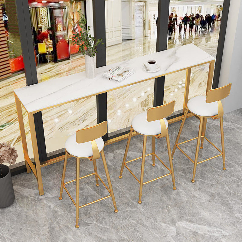 1/2/4 Piece Glam Matte Finish Pub Dining Set Sintered Stone Bar Table Set