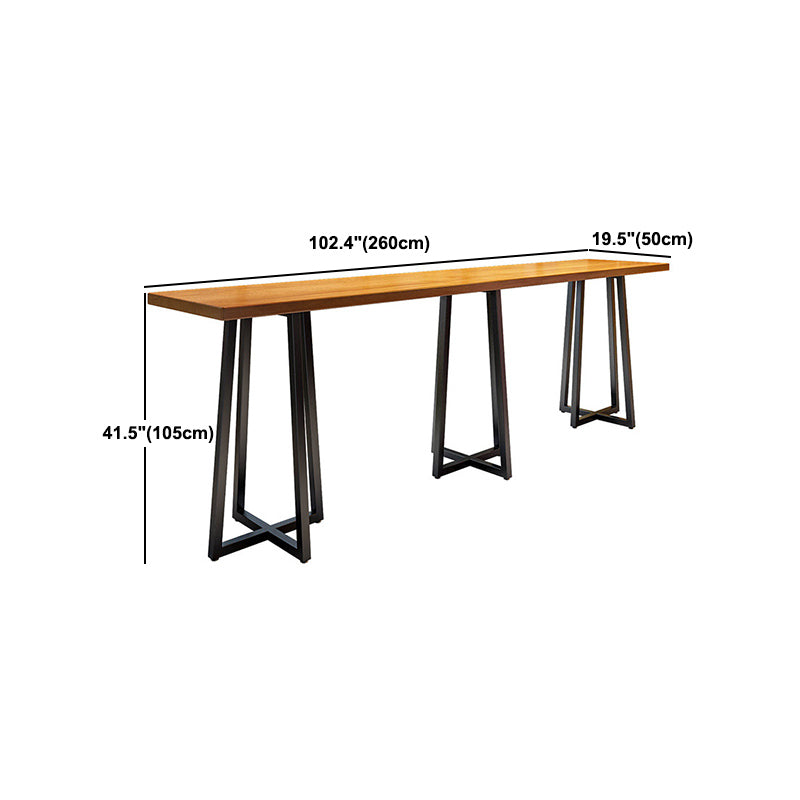 Industrial 1/9 Pieces Bar Table Set Rectangle Pine Wood Counter Table with High Stools
