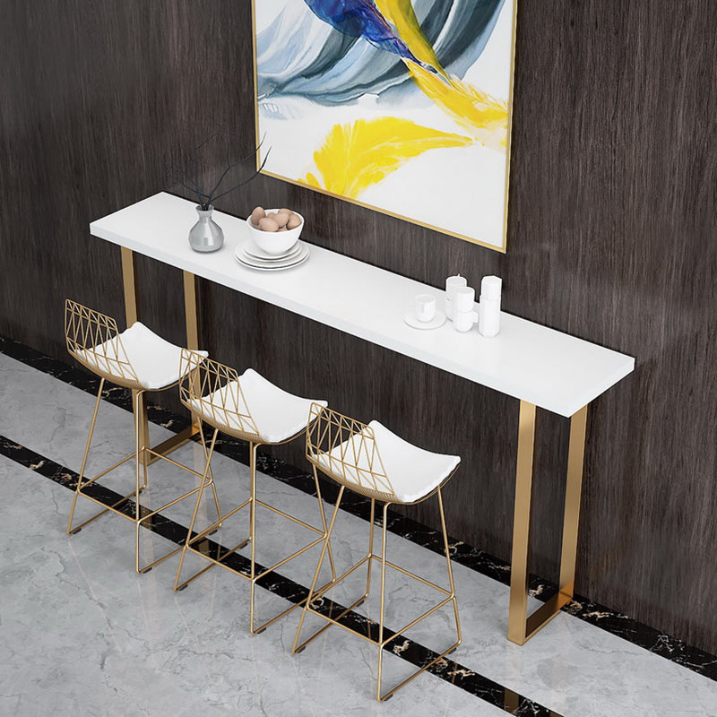 Glam 1/4/7 Pieces Bar Table Set Rectangle Stone Counter Table with High Stools