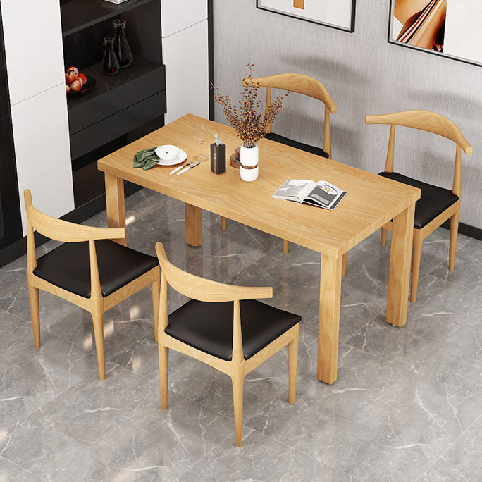 Traditional Dining Table Set 1/2/5 Pieces Rectangle Solid Wood Natural Dinette Set