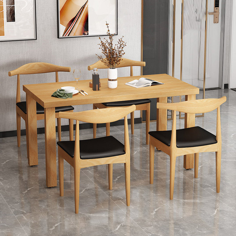Traditional Dining Table Set 1/2/5 Pieces Rectangle Solid Wood Natural Dinette Set
