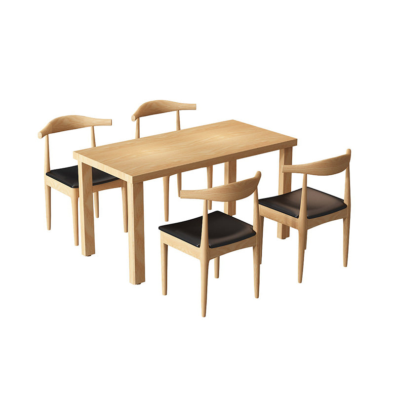 Traditional Dining Table Set 1/2/5 Pieces Rectangle Solid Wood Natural Dinette Set