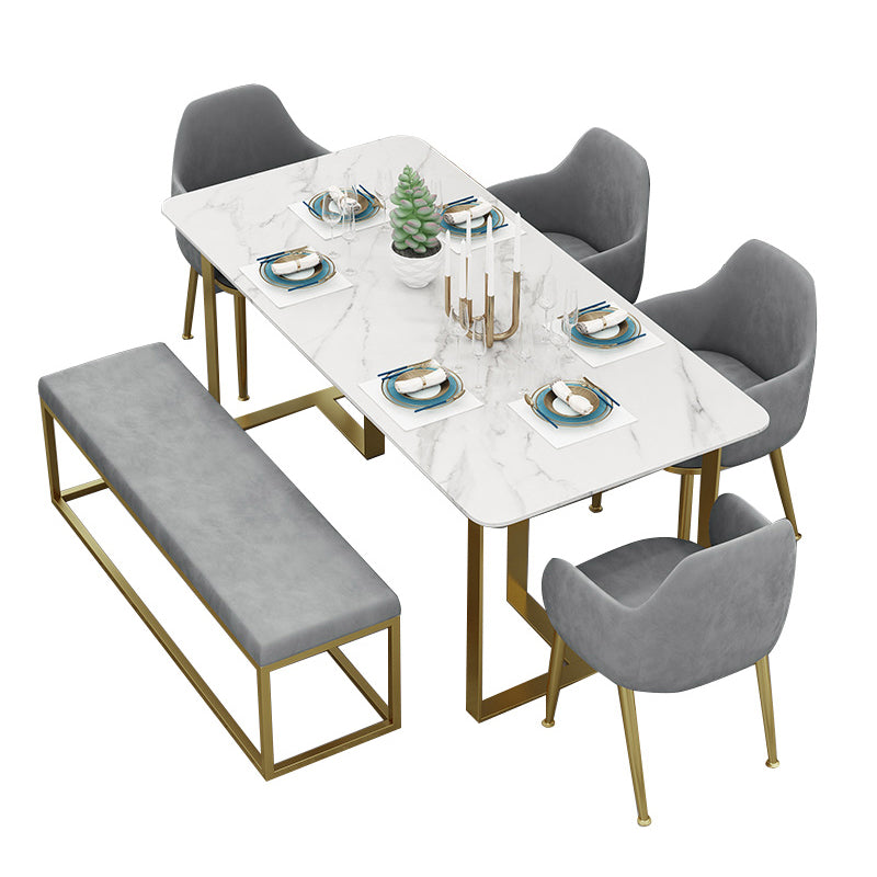 Modern Velvet Chairs & Bench Set 1/2/6/7 Pieces Home Dining Table Set