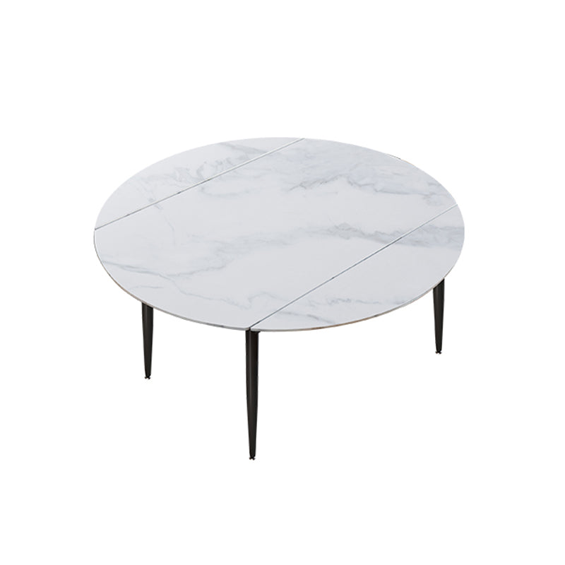 Contemporary Style Round Dining Table Set 1/4/6/7 Pieces Sintered Stone Dining Set