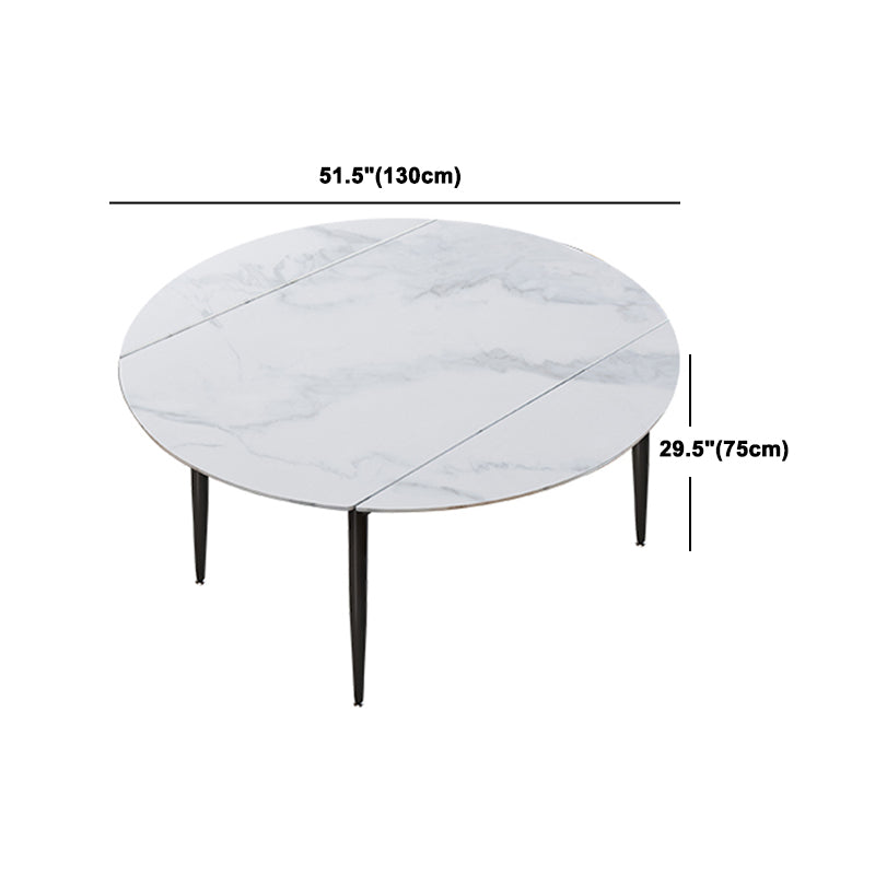 Contemporary Style Round Dining Table Set 1/4/6/7 Pieces Sintered Stone Dining Set