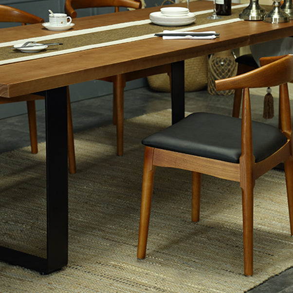 Indoor Industrial Dinette Set 1/2/5/7 Pieces Solid Wood and Metal Table Set