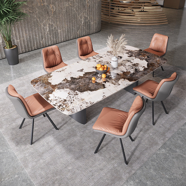 Sintered Stone Dining Table Set 1/4/5/7 Pieces Rectangle Contemporary Dining Set