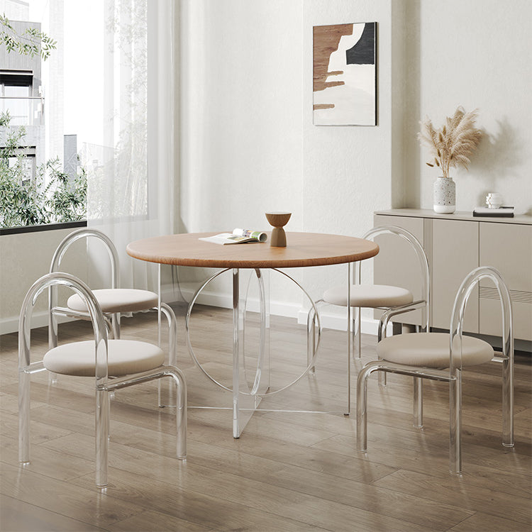Modern 1/2/3/4/5 Pieces Dining Set Round Wood Dining Table for Dining Room