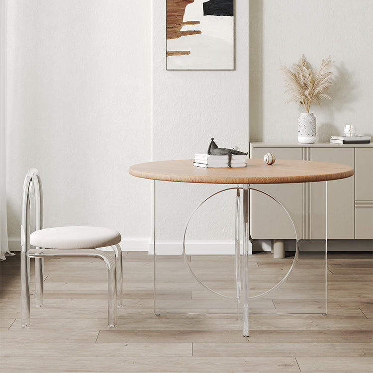 Modern 1/2/3/4/5 Pieces Dining Set Round Wood Dining Table for Dining Room