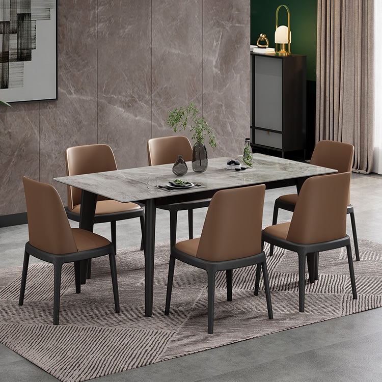 Modern Sintered Stone Rectangle Table Set 1/4/5/7 Pieces Dining Set