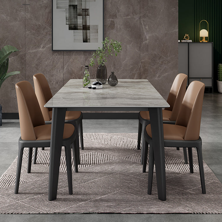 Modern Sintered Stone Rectangle Table Set 1/4/5/7 Pieces Dining Set