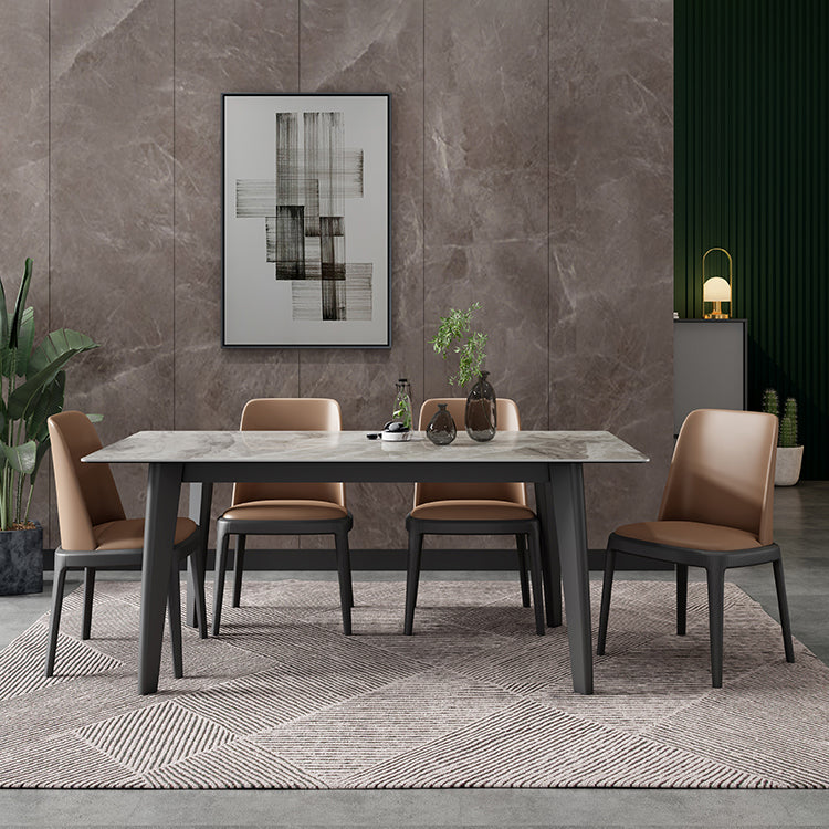 Modern Sintered Stone Rectangle Table Set 1/4/5/7 Pieces Dining Set