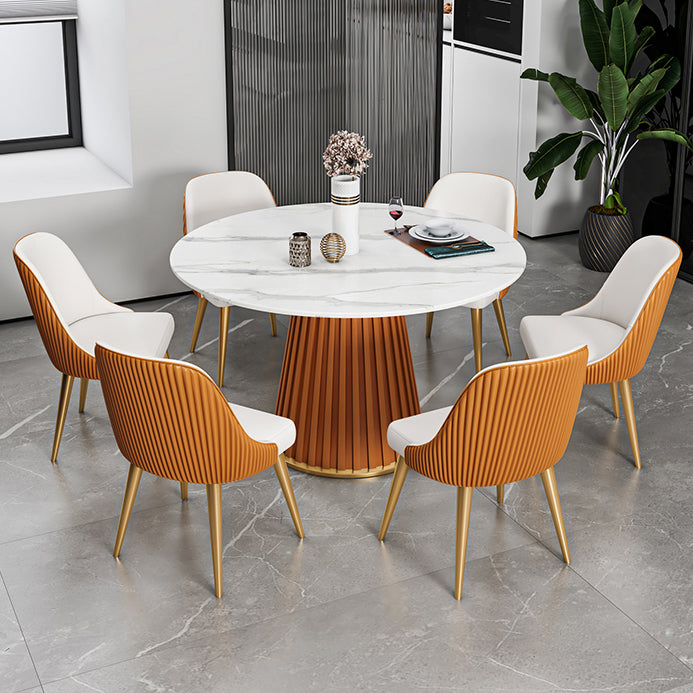 Traditional Luxury Dining Table Sintered Stone Round Table for Home