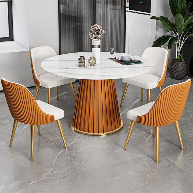 Traditional Luxury Dining Table Sintered Stone Round Table for Home