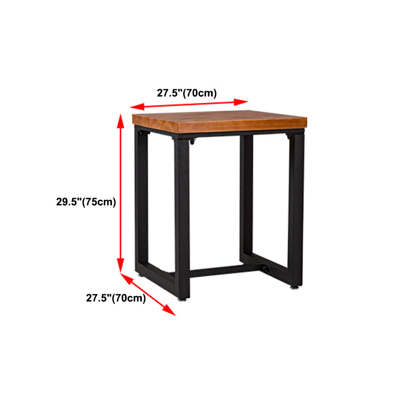 Solid Wood Dining Table Industrial Brown Top Dining Table with Black Frame