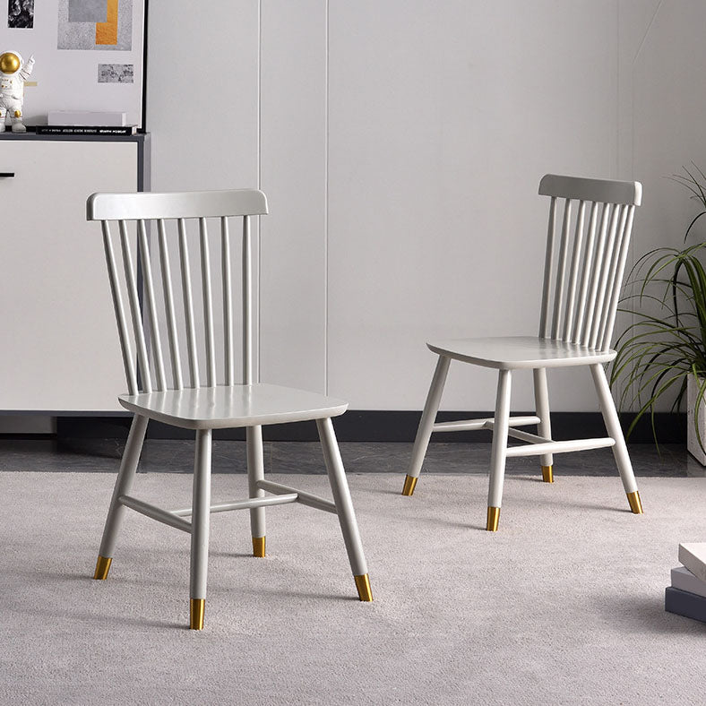 Contemporary Wood Chair Windsor Back Side Chair in Matte Finish for Home