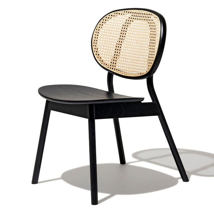 Contemporary Rattan Dining Chair Open Back Dining Side Furniture in Matte Finish