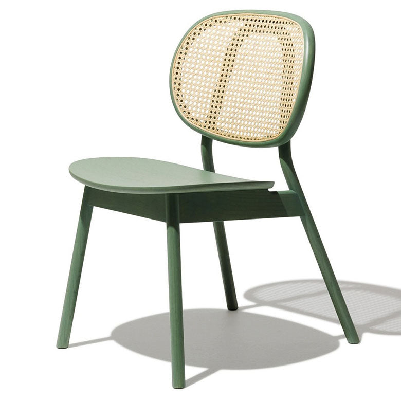 Contemporary Rattan Dining Chair Open Back Dining Side Furniture in Matte Finish