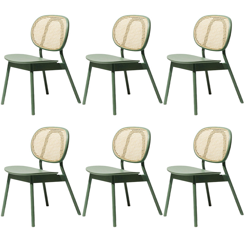 Contemporary Rattan Dining Chair Open Back Dining Side Furniture in Matte Finish