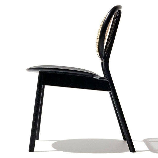 Contemporary Rattan Dining Chair Open Back Dining Side Furniture in Matte Finish