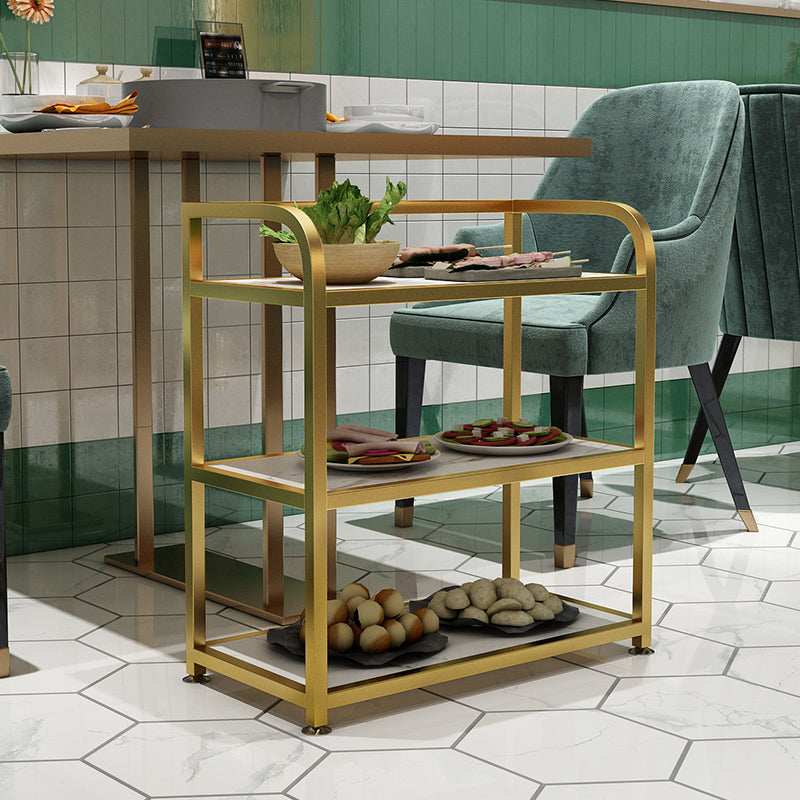 25.59"H Stationary Modern Prep Table Metal Rectangular Prep Table for Dining Room