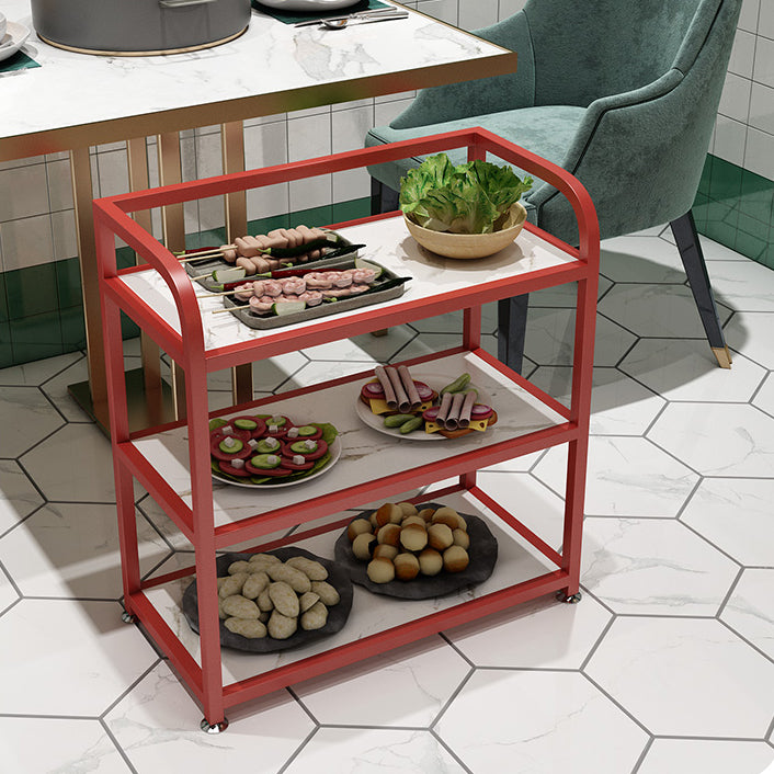 25.59"H Stationary Modern Prep Table Metal Rectangular Prep Table for Dining Room