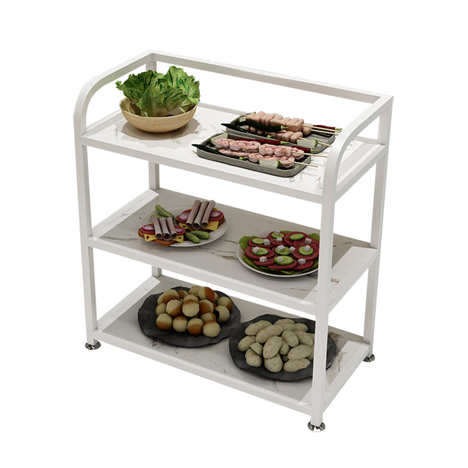 25.59"H Stationary Modern Prep Table Metal Rectangular Prep Table for Dining Room