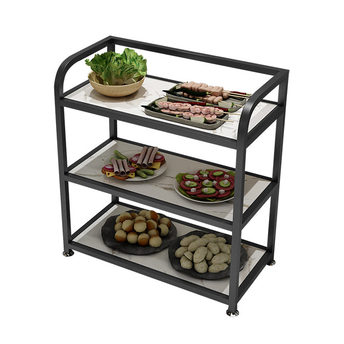 25.59"H Stationary Modern Prep Table Metal Rectangular Prep Table for Dining Room