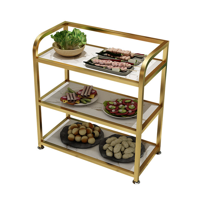 25.59"H Stationary Modern Prep Table Metal Rectangular Prep Table for Dining Room