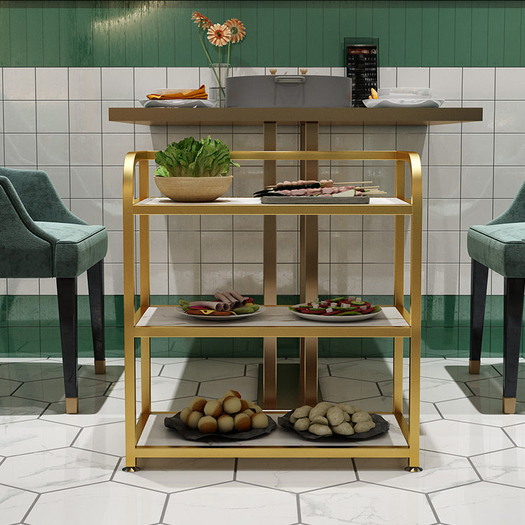 25.59"H Stationary Modern Prep Table Metal Rectangular Prep Table for Dining Room