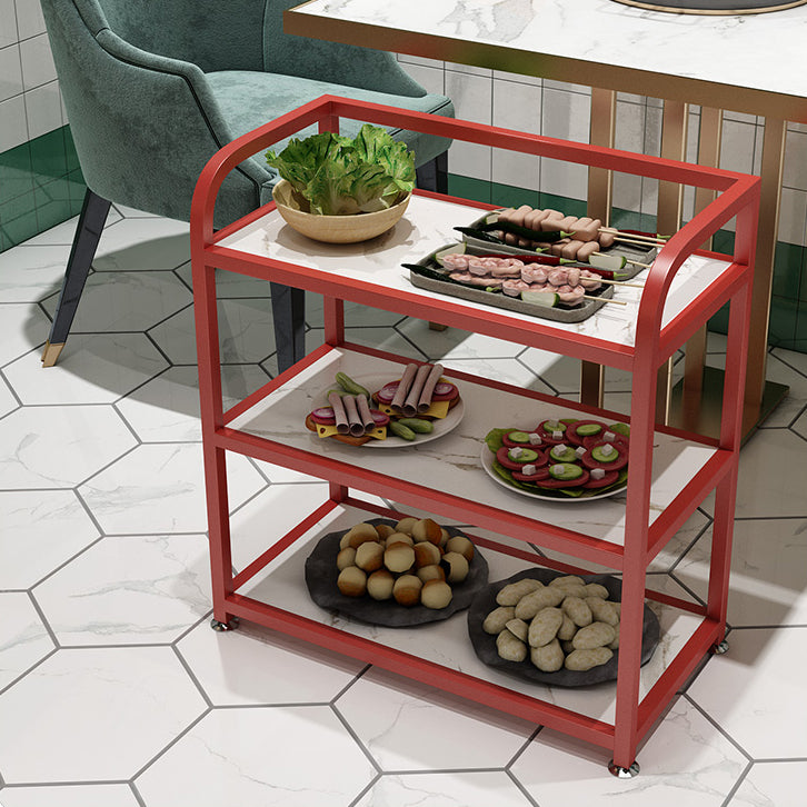 25.59"H Stationary Modern Prep Table Metal Rectangular Prep Table for Dining Room