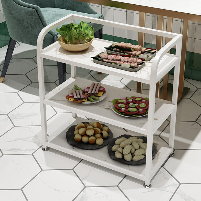 25.59"H Stationary Modern Prep Table Metal Rectangular Prep Table for Dining Room