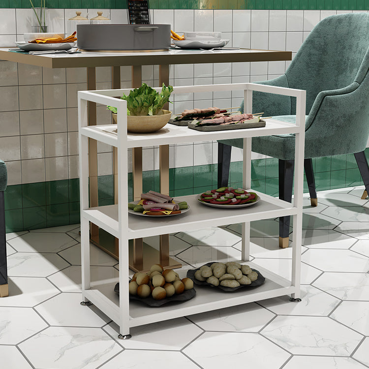 25.59"H Stationary Modern Prep Table Metal Rectangular Prep Table for Dining Room