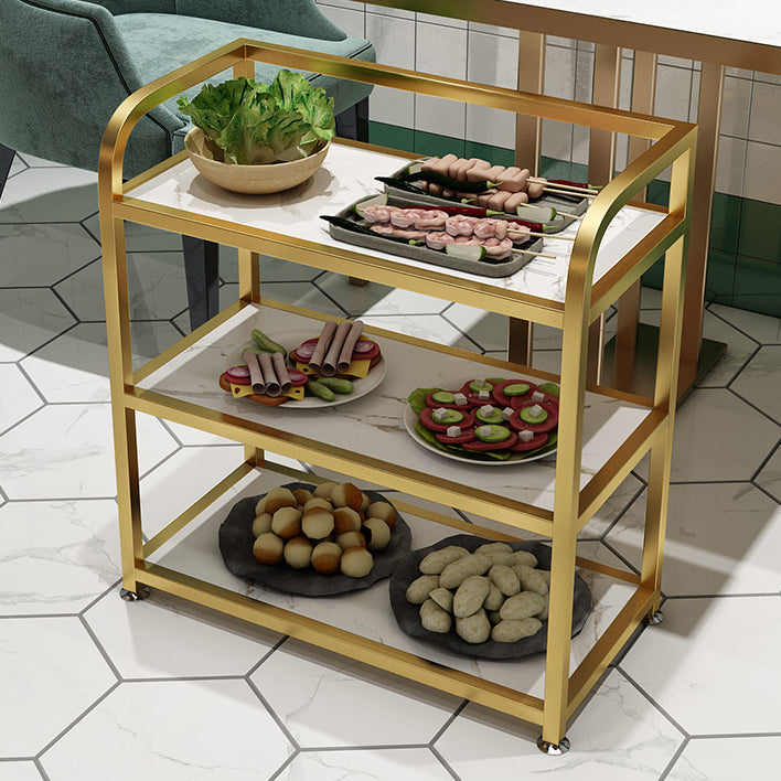 25.59"H Stationary Modern Prep Table Metal Rectangular Prep Table for Dining Room