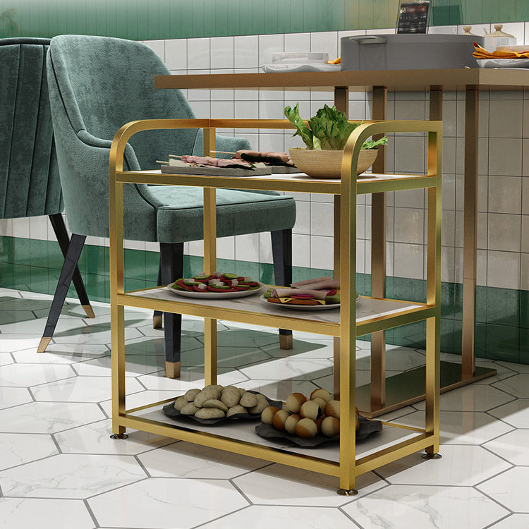 25.59"H Stationary Modern Prep Table Metal Rectangular Prep Table for Dining Room