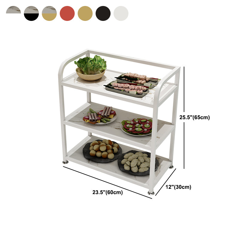 25.59"H Stationary Modern Prep Table Metal Rectangular Prep Table for Dining Room