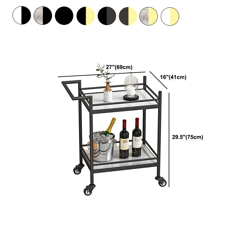 29.52" High Rolling Contemporary Prep Table Stone Prep Table