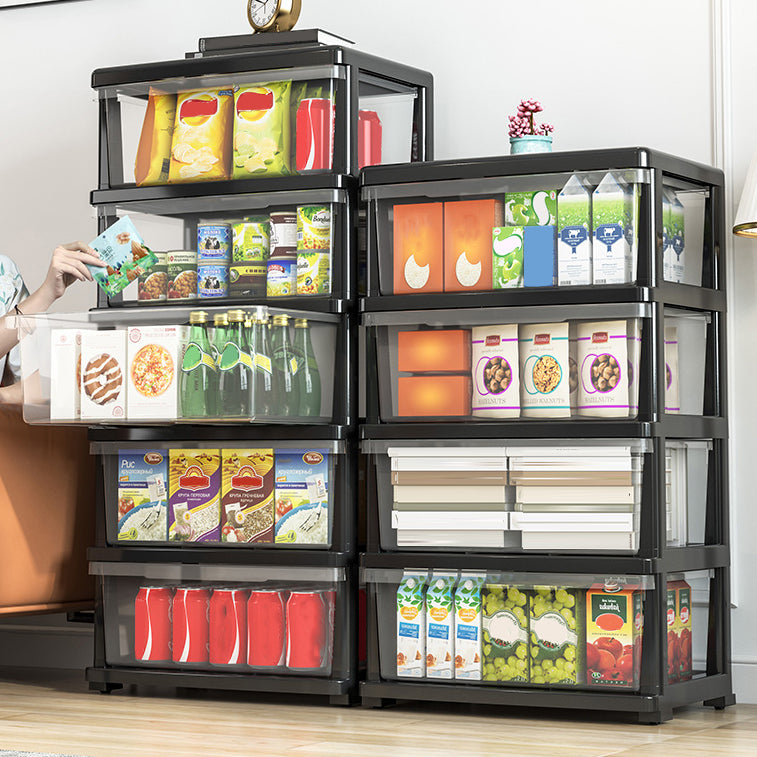 Modern Style Bookshelf in White and Black Color Plastic Bookcase for Office