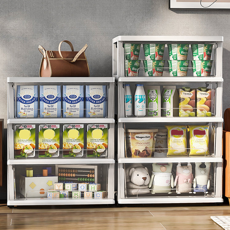 Modern Style Bookshelf in White and Black Color Plastic Bookcase for Office