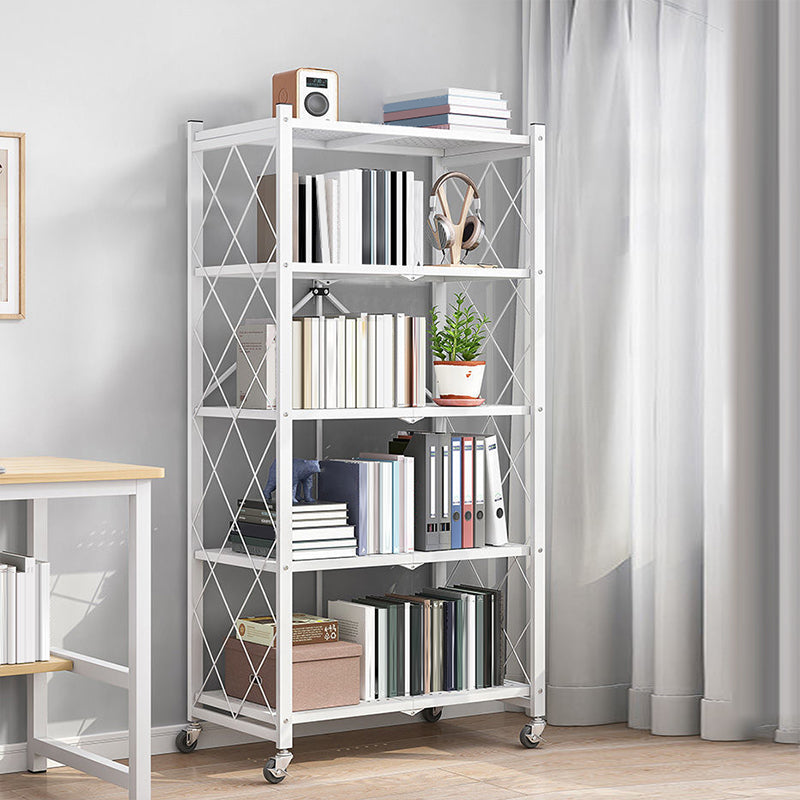 Modern Style Metal Bookshelf Open Etagere Shelf Home Bookcase