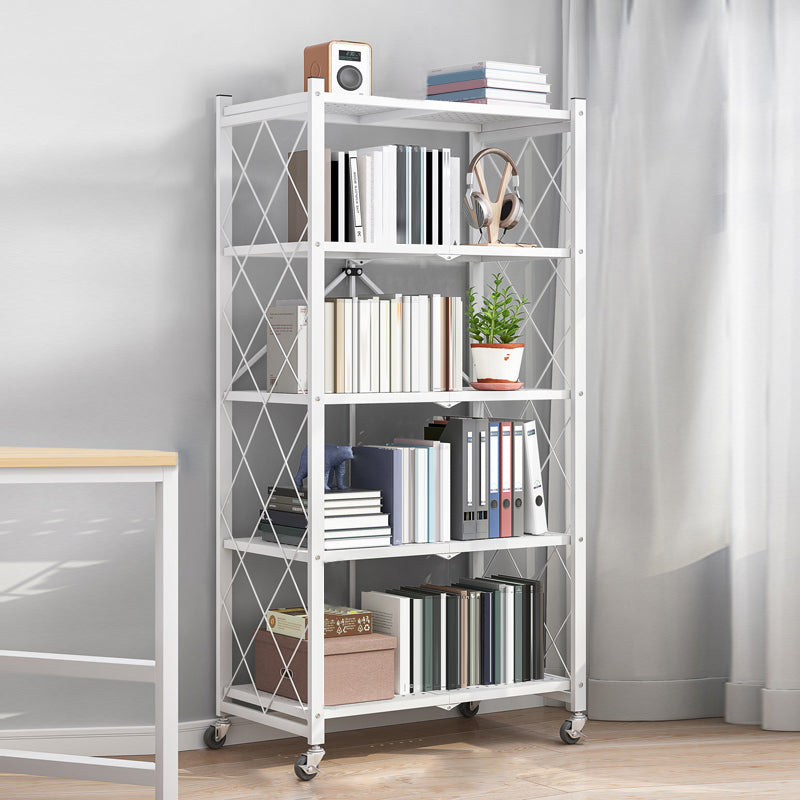 Modern Style Metal Bookshelf Open Etagere Shelf Home Bookcase