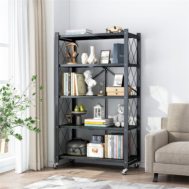 Modern Style Metal Bookshelf Open Etagere Shelf Home Bookcase