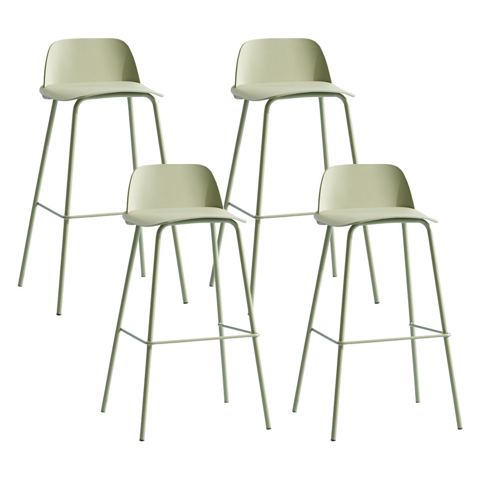 Nordic Style Plastic Barstool Colorful Iron Legs Bar Stool for Living Room
